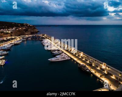 Aerial view, luxury marina Port Adriano, El Toro, Spain, Balearic Islands, Mallorca Stock Photo