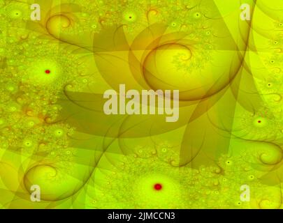 bright light abstract yellow-green background of petals and swirls, background, design Stock Photo