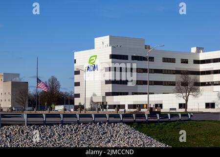 Decatur, Illinois, USA - March 26, 2022: ADM office building at their facility in Decatur, Illinois, USA. Stock Photo