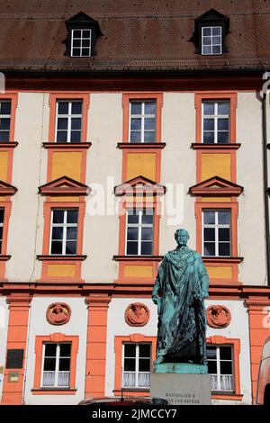 Maximilian II, King Maximilian II statue, Bayreuth, Bavaria, Germany, Europe Stock Photo