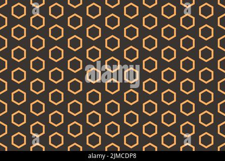 Bee honey comb background seamless. Simple seamless pattern of bee honeycomb cells. Illustration. Vector texture. Geometric print dark Stock Vector