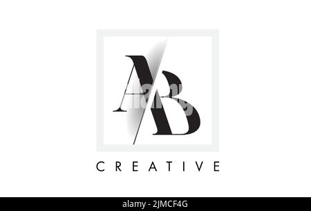 AB ab letter design logo logotype icon concept with serif font and classic  elegant style look vector 8533344 Vector Art at Vecteezy