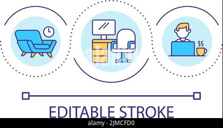 Comfortable workspace loop concept icon Stock Vector