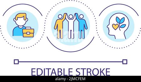 Positive work environment loop concept icon Stock Vector