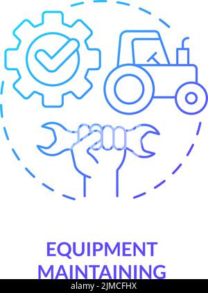 Equipment maintaining blue gradient concept icon Stock Vector