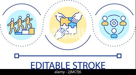 Teambuilding and development loop concept icon Stock Vector