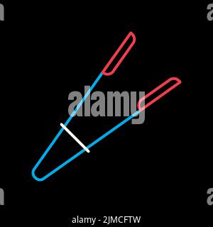 Kitchen tongs vector isolated on the black icon. Kitchen appliance. Graph symbol for cooking web site design, logo, app, UI Stock Vector