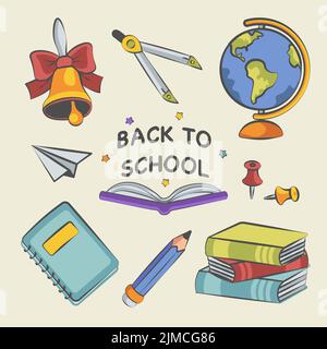 School Supplies for the Class of Students and teachers Part Two Stock Vector