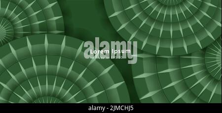Green nature background with round shapes overlay pattern Stock Vector