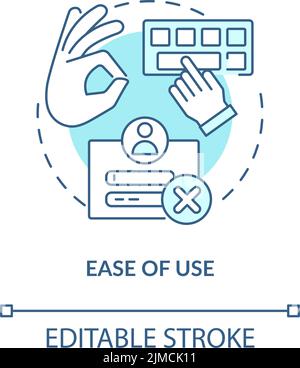 Ease of use turquoise concept icon Stock Vector