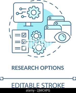 Research options turquoise concept icon Stock Vector