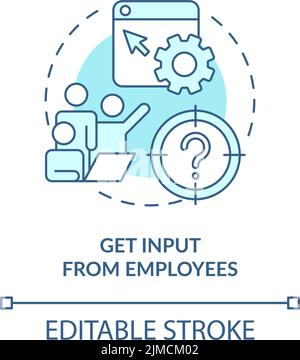 Get input from employees turquoise concept icon Stock Vector