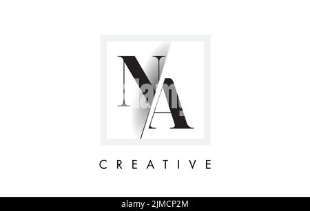 NA Letter Logo Design with Creative Intersected and Cutted Serif Font. Stock Vector