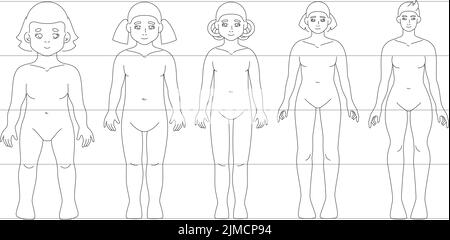 Woman and Girl Kid Body Proportions