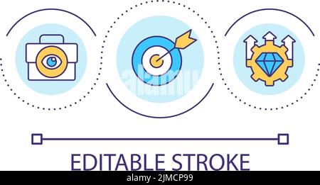 Career goal setting loop concept icon Stock Vector