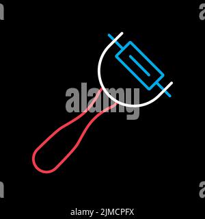 Peeler vector isolated on the black icon. Potato peeler sign. Kitchen appliance. Graph symbol for cooking web site design, logo, app, UI Stock Vector