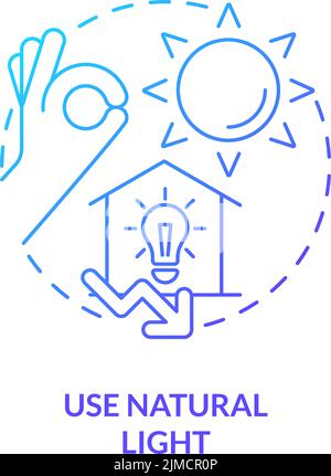 Use natural light blue gradient concept icon Stock Vector