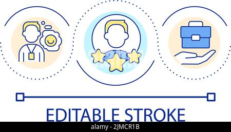 Employee satisfaction and motivation loop concept icon Stock Vector
