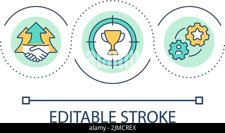 Goal-setting process with colleagues loop concept icon Stock Vector