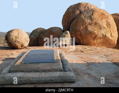 Cecil Rhodes Tomb and World's View in Matopos National Park, Zimbabwe Stock Photo