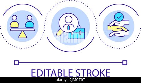 Equal employment opportunity loop concept icon Stock Vector