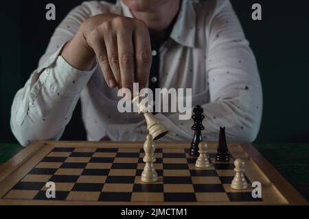 Symbol image, desperation, success, confusion, strategy, woman with a chess set Stock Photo