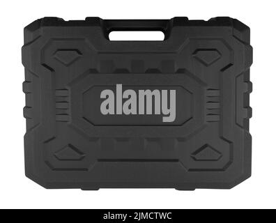 Plastic box with electric tool isolated on white background Stock Photo