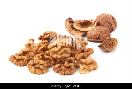 Walnuts isolated on a white background Stock Photo