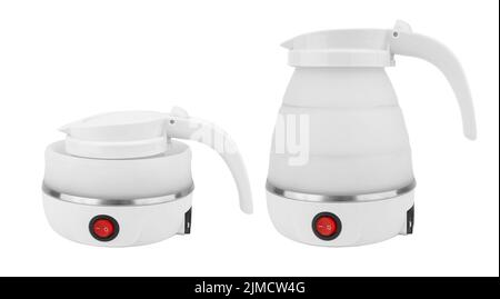 Travel folding electric  kettle isolated on white Stock Photo