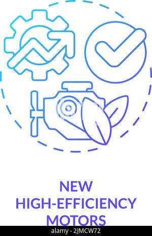 New high efficiency motors blue gradient concept icon Stock Vector