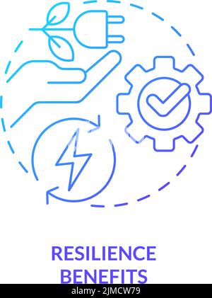 Resilience benefits blue gradient concept icon Stock Vector