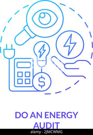 Do energy audit blue gradient concept icon Stock Vector