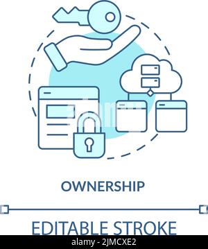 Ownership turquoise concept icon Stock Vector