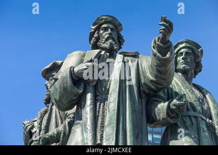 Johannes Gutenberg Monument, Rossmarkt, Frankfurt am Main, Hesse, Germany Stock Photo