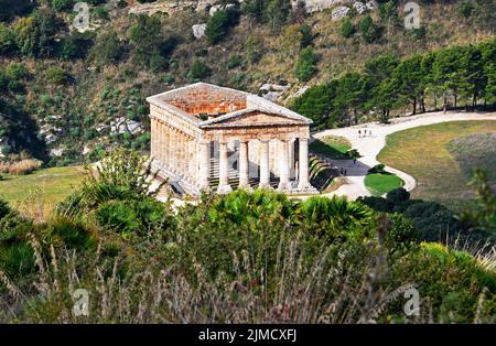 Segesta, Elymer temple in the province of Trapani, Sicily Stock Photo