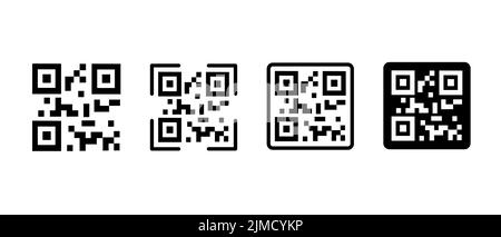 Scan QR code vector icons set. Digital scanning qr code for smartphone. QR code for payment Stock Vector