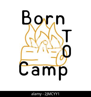 Vector banner with campfire and funny quote on white background Stock Vector