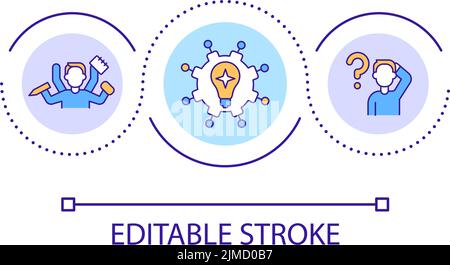 Multitasking skills loop concept icon Stock Vector
