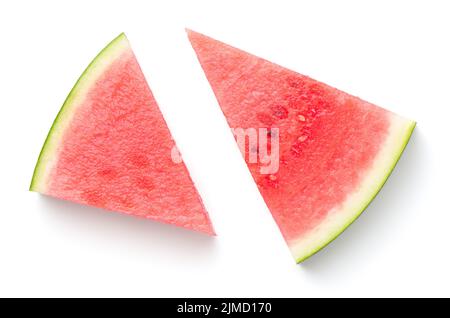 Watermelon Slices Isolated On White Background Stock Photo