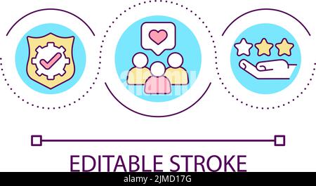Build loyal fan base loop concept icon Stock Vector