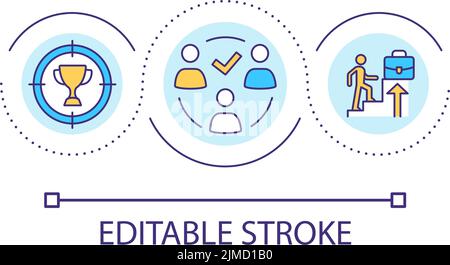 Motivation and goal setting loop concept icon Stock Vector