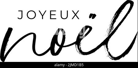 Joyeux Noel vector lettering. Hand drawn text. Stock Vector