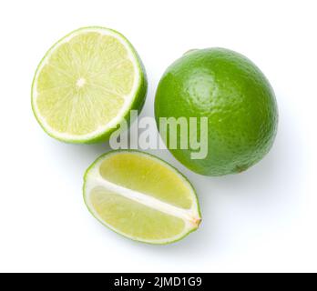 Limes Isolated On White Background Stock Photo