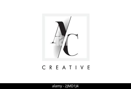 AC A C letters logo with black swoosh. Vector Illustration with letters ...