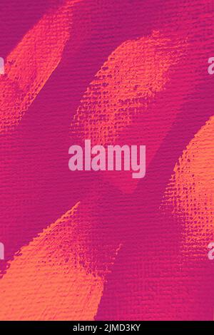 Abstract random orange paint strokes on magenta red canvas Stock Photo