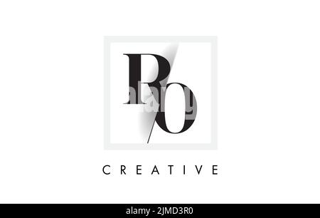 RO Letter Logo Design with Creative Intersected and Cutted Serif Font. Stock Vector