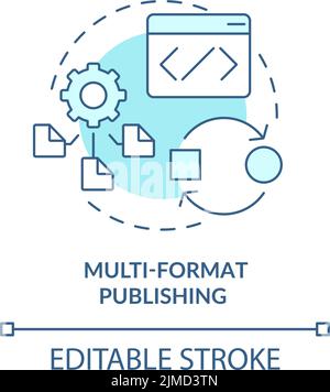 Multi-format publishing turquoise concept icon Stock Vector