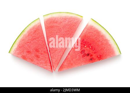 Watermelon Slices Isolated On White Background Stock Photo