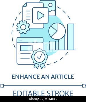 Enhance article turquoise concept icon Stock Vector