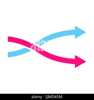 Redirect icon vector change direction symbolfor graphic design, logo, web site, social media, mobile app, ui illustration Stock Vector